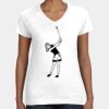 Women's Fine Jersey V-Neck Tee Thumbnail